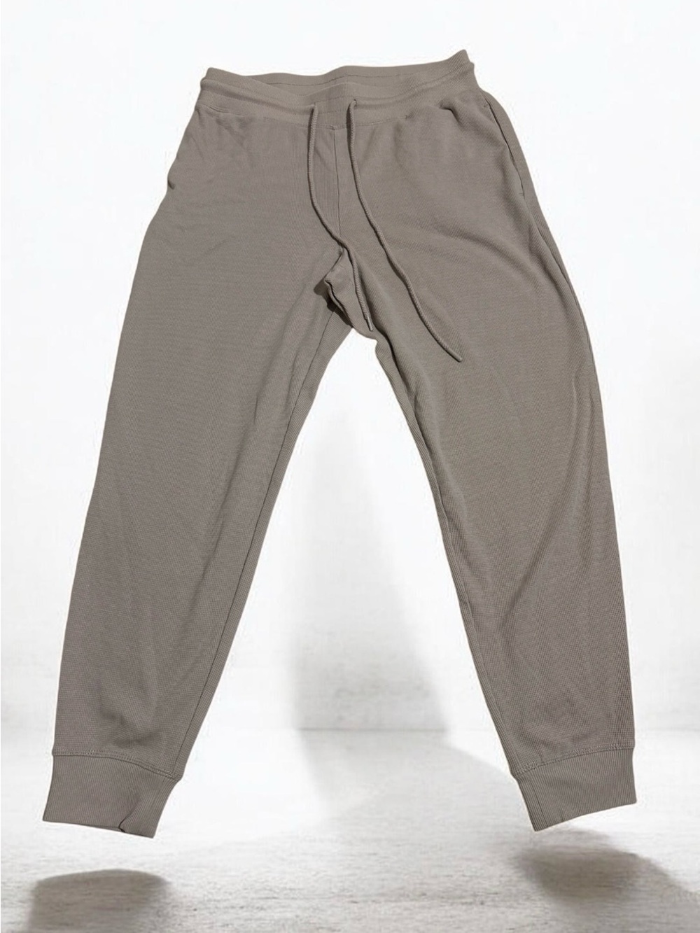 Max Mia New NWOT Gray Waffle Knit Joggers Sweatpants - Size S